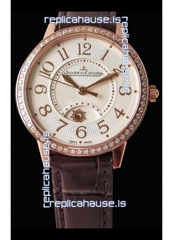 Jaeger-LeCoultre Rendez-Vous Rose Gold Night & Day Medium 1:1 Mirror Swiss Watch 