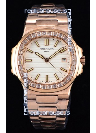 Patek Philippe Nautilus 5711/1R 1:1 Mirror Watch - Baguette Diamonds Bezel
