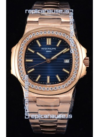Patek Philippe Nautilus 5711/1R 1:1 Mirror Watch - Rounded Diamonds Bezel
