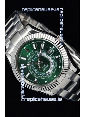 Rolex SkyDweller Swiss Watch in Steel Case - DIW Edition Green Dial 