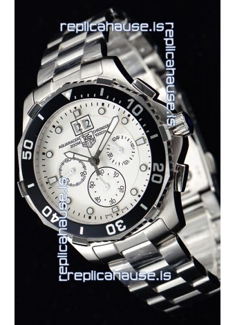 Tag Heuer Aquaracer Chronograph Swiss Quartz White Dial Watch 