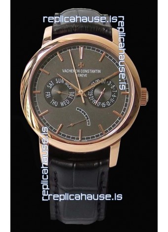 Vacheron Constantin Traditionnelle Day Date Pink Gold Swiss Replica Watch 