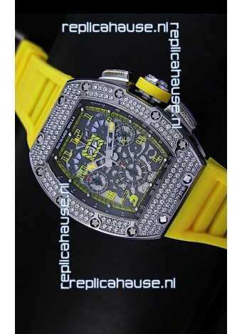 Richard Mille Filippe Massa Edition Titanium Swiss Replica Watch in Yellow Strap