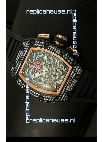 Richard Mille Filippe Massa Edition Titanium Swiss Watch in PVD/Pink Gold Case