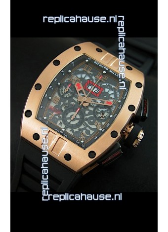 Richard Mille RM011 Filipe Massa Pink Gold on Titanium Casing Swiss Replica Watch