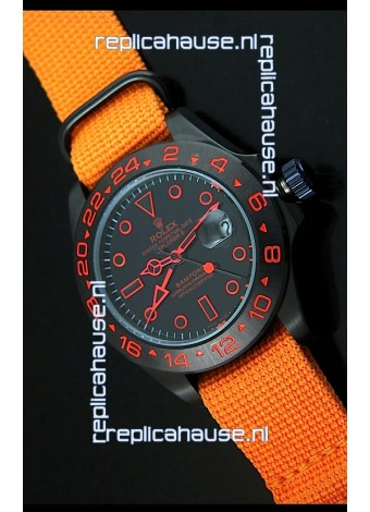 Rolex Explorer II Bamford Stealth and Flame Edition Navy Nylon Strap Replica Watch