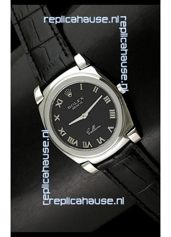 Rolex Cellini Japanese Replica Steel Watch in Black Dial