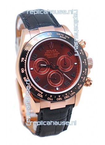 Rolex Daytona Chronograph MonoBloc Cerachrom Bezel Swiss Replica Rose Gold Plated Watch