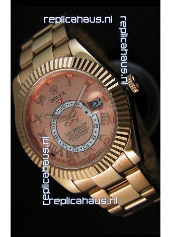Rolex Sky-Dweller 18K Rose Gold Watch in Salmon Dial Roman Numerals