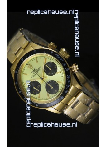 Rolex Daytona 6265 Cosmograph Metallic Gilt Dial in Gold Case