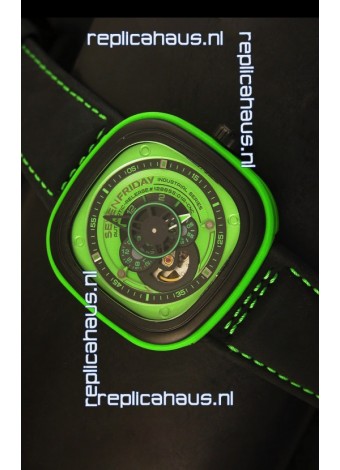 SevenFriday P-32 Black and Green with Original Miyota 82S7 Movement - 1:1 Mirror Quality