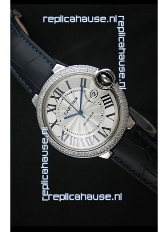 Cartier Balon de Swiss Replica Automatic Watch in White Dial