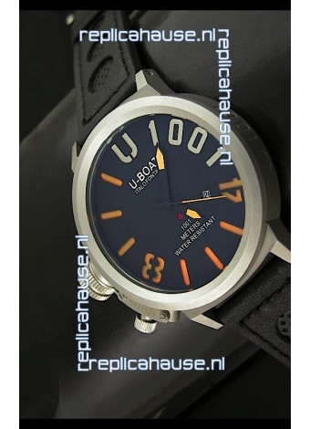 U Boat U-1001 Edition Japanese Drive Automatic Steel Watch in Orange Markers
