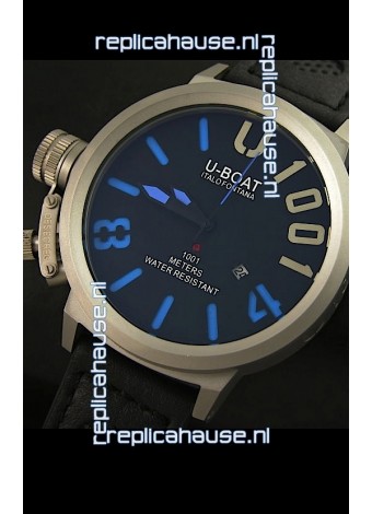 U Boat U-1001 Edition Japanese Drive Automatic Steel Watch in Blue Markers
