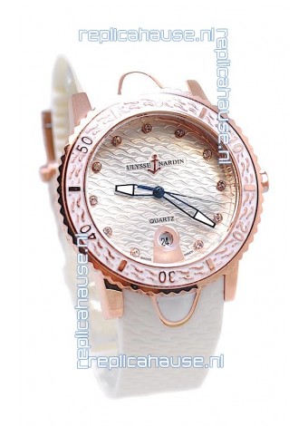 Ulysse Nardin Lady Diver Replica Watch in Pink Gold Casing