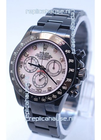 Rolex Daytona Cosmograph Project X Design Black Out Edition Series II Swiss Watch in Pink Pearl Dial 