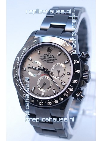 Rolex Daytona Cosmograph Project X Design Black Out Edition Series II Swiss Watch in Grey Opaline Dial 
