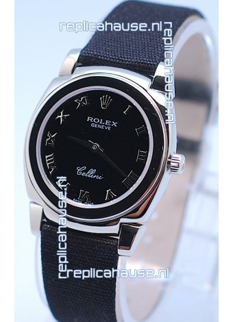 Rolex Cellini Cestello Ladies Swiss Black Watch in Roman Markers