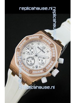 Audemars Piguet Royal Oak Offshore Lady Alinghi Swiss Watch in White Checkered Dial