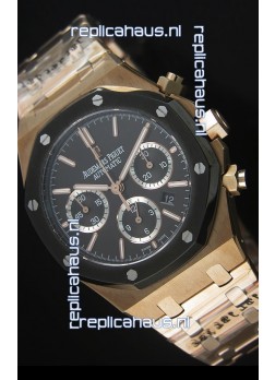 Audemars Piguet Royal Oak Rose Gold in Black Ceramic Dial - 1:1 Mirror Replica