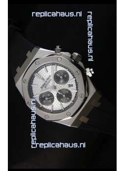 Audemars Piguet Royal Oak Chronograph Watch in Stainless Steel Case White Dial