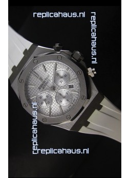Audemars Piguet Royal Oak Chronograph Watch in Stainless Steel Case White Dial