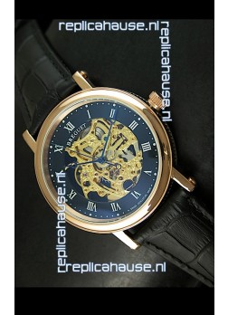 Breguet Classique Japanese Automatic Watch in Gold Skeleton Dial - Arabic Hour Numerals
