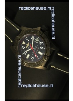 Breitling Seawolf PVD Coated Swiss Watch in Black Strap