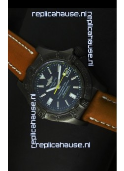Breitling Seawolf PVD Coated Swiss Watch in Brown Strap