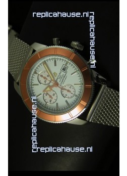 Breitling Super Ocean Gold Bezel Chronograph Swiss Watch 