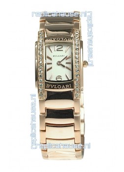 Bvlgari Rettangolo Japanese Replica Rose Gold Watch