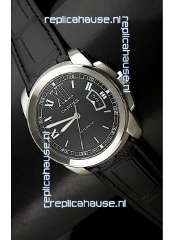 Cartier Calibre de Cartier Swiss Replica Automatic Watch in Black Dial
