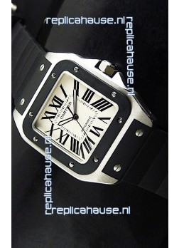 Cartier Santos Swiss Replica Watch in White Dial