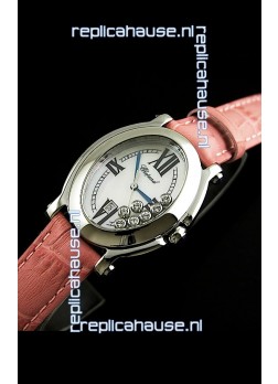 Chopard Happy Sport Swiss Replica Watch in Pink Strap