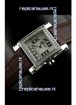 Chopard Happy Sport Swiss Replica Watch in Brown Strap