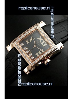 Chopard Happy Sport Swiss Replica Watch in Black Strap