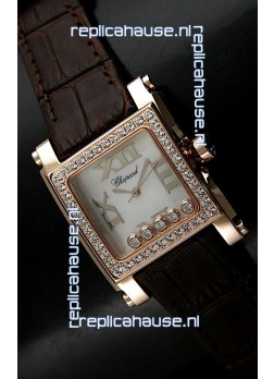 Chopard Happy Sport Swiss Replica Watch in Brown Strap