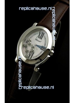 Chopard Happy Sport Swiss Replica Watch in Brown Strap
