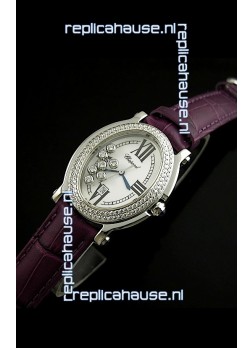 Chopard Happy Sport Swiss Replica Watch in Purple Strap