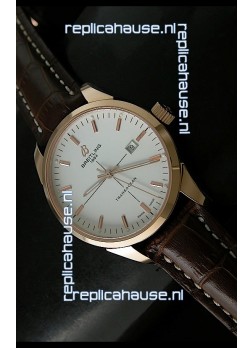 Breitling Transocean Rose Gold White Dial Swiss Watch