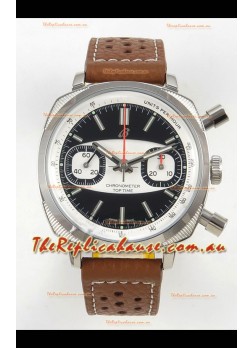 Breitling Top Time Super Clone Chronograph Brown Leather Strap Watch 