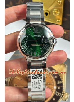 Ballon De Cartier Green Dial 1:1 Mirror Swiss Replica Watch in 904L Steel Casing - 42MM