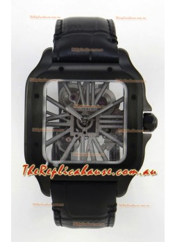 Santos De Cartier Super Clone Watch in Skeleton Dial PVD MLF Coating Watch 