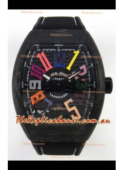 Franck Muller Super Clone Vanguard V45 Racing Carbon Watch in Nylon Strap