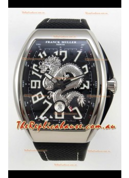 Franck Muller Vanguard Super Clone Yachting Dragon V45 Black Dial Stainless Steel Case Watch 