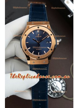 Hublot Super Clone Classic Fusion Titanium Rose Gold Blue Dial 42MM Watch