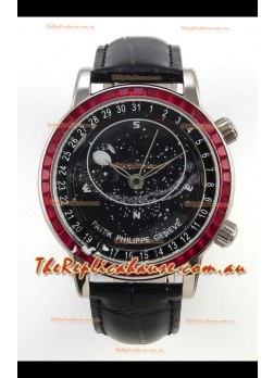 Patek Philippe Grand Complications 6102 Black Dial Red Diamonds Swiss Replica Watch 