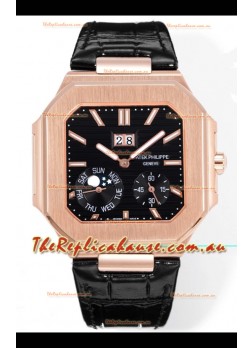 Patek Philippe Cubitus 5822 Rose Gold Casing Black Dial Swiss Replica Watch