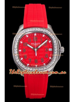 Patek Philippe Super Clone Aquanaut Stainless Steel Red Dial 38.5MM Watch 