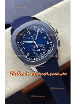 Patek Philippe Aquanaut Super Clone 5968 Chronograph Steel Casing Blue Dial Watch 